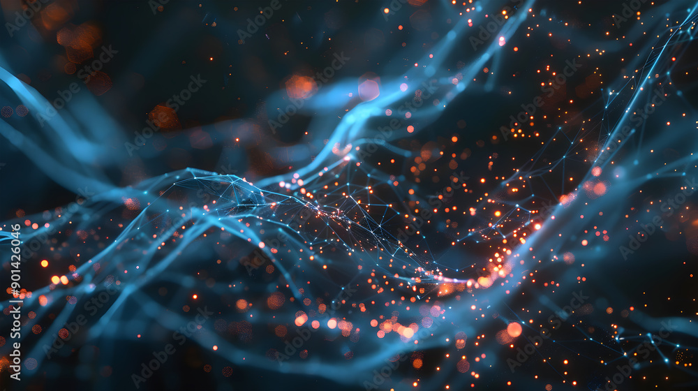 Poster neural networks and ai, digital storages, sound and graphic forms. generative ai.