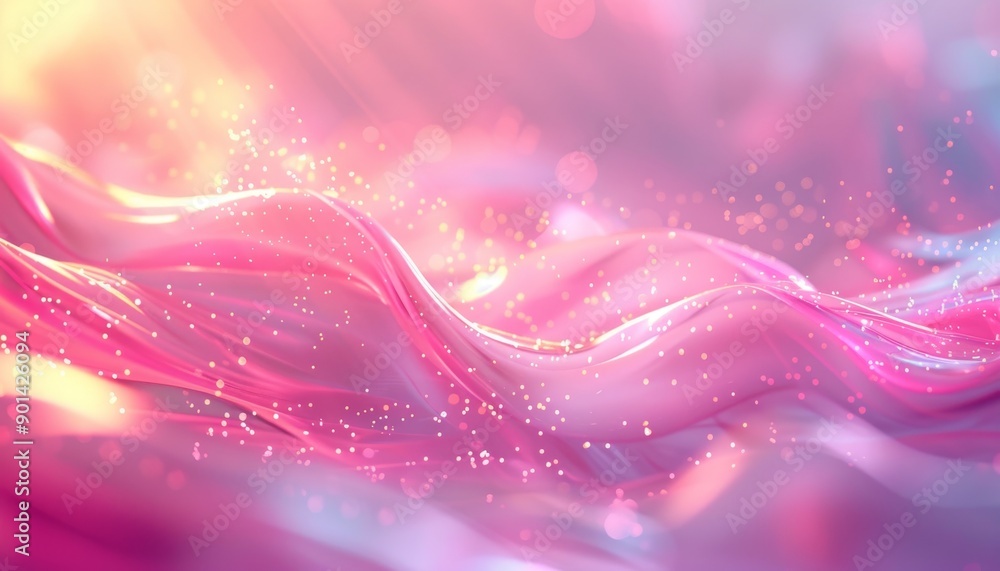 Poster abstract pink sparkle with fluid light and bokeh background