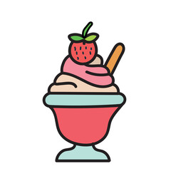 Cup ice-cream icon,summer frozen vector illustration. 