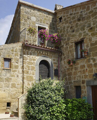 Civita di Bagnoregio (Viterbo, Italy) idyllic medieval village, a characteristic brick house