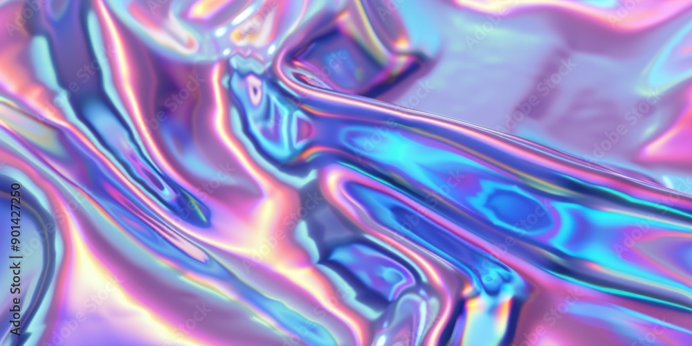 Aufkleber holographic iridescent fluid texture gradient background