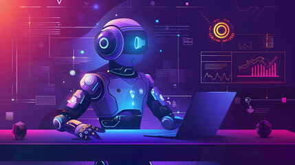 RPA concept, Robotic Process Automation technology to automate business tasks with AI. Generative Ai.