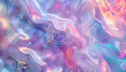 Fototapeta premium Holographic Fluid Abstract Background with Gradient Colors and Iridescent Effect