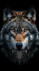 Obraz premium wolf head isolated on black background