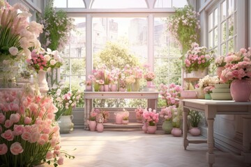 Obraz premium Flower window plant architecture.