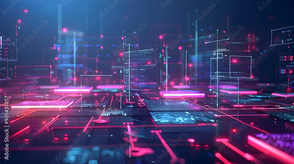 Poster system integration concept. generative ai.
