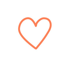 Hand drawn heart, vector love symbol