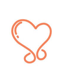 Hand drawn heart, vector love symbol
