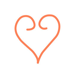 Hand drawn heart, vector love symbol