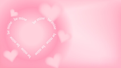 Y2k heart frame background. Love aura abstract bg in trendy style. Be mine valentine card banner for romantic event. Pastel dreamy header layout with aesthetic typography for promotion cover