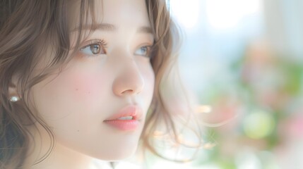 ブログやホームページに使える清楚で美しい女性と背景