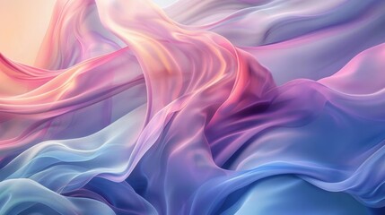 Obraz premium Soft, flowing curves in pastel shades, forming a gentle and unobtrusive background