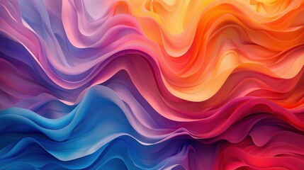 Obraz premium Fluid wave patterns in vibrant hues creating a dynamic and visually appealing background