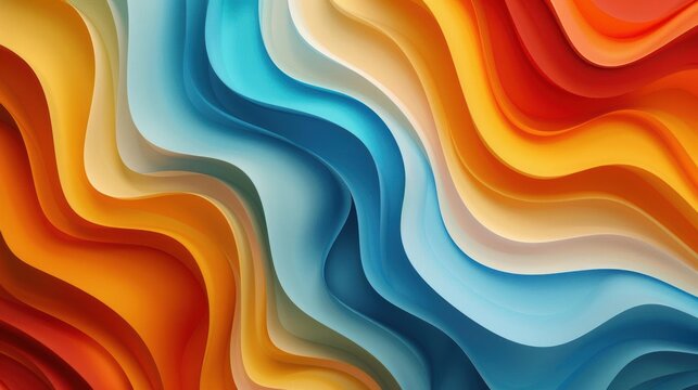 Smooth, multicolored curvy lines forming a cohesive and modern background illustration