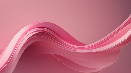 pink 3d waves with a pink background, banner poster backdrop design, empty space for text, header