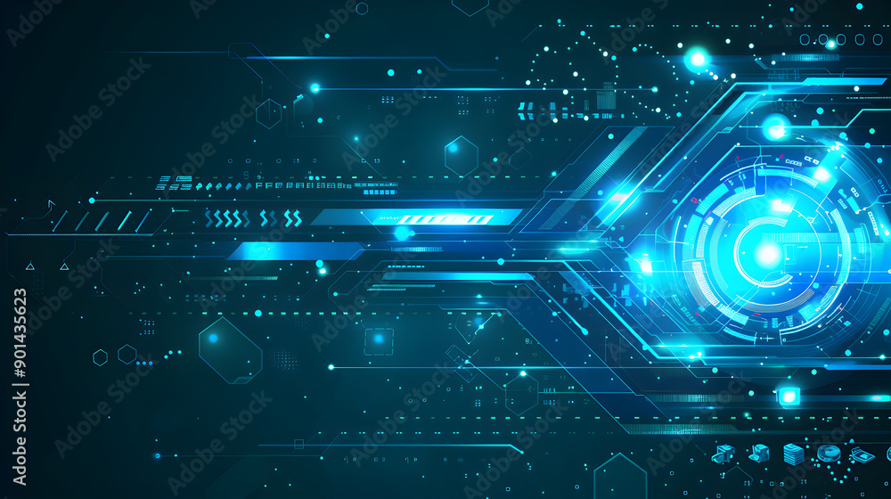 Poster vector illustration abstract technology background design. generative ai.