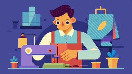 A man Sewing vector illustration