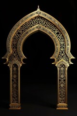 Arabic golden arch architecture building worship.