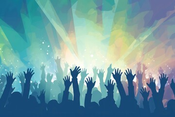 Concert crowd hand illuminated.