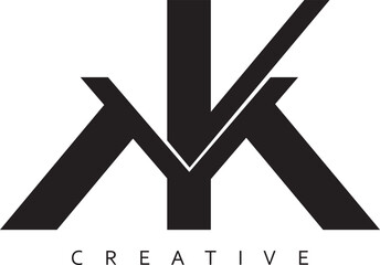 MKY or MK modern letter logo, YKM vector