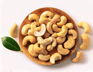 Naklejka premium Fresh a lots Cashew nut isolated on white background.