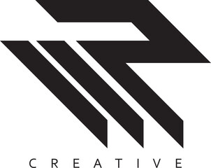R letter modern creative logo design