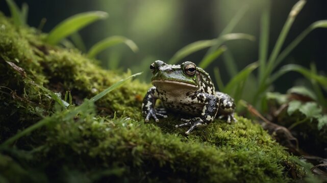 Green toad Bufotes viridis, also Pseudepidalea or Bufo in Czech Republic.