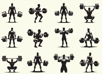 Weight lifter Silhouette Vector Illustration