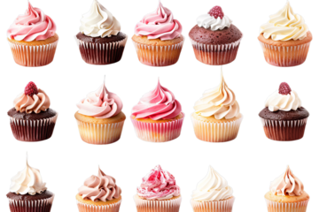Cup cake on isolated transparent background