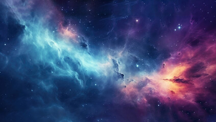 Colorful Abstract Space Background Featuring Vibrant Galaxies and Distant Stars Illuminating the Cosmic Expanse