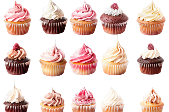 Cup cake on isolated transparent background