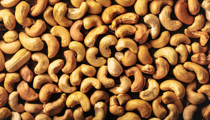 Fresh a lots Cashew nut pattern texture background.