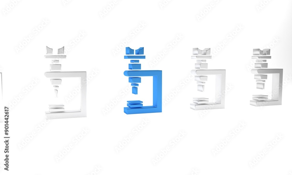 Canvas Prints Blue Microscope icon isolated on white background. Chemistry, pharmaceutical instrument, microbiology magnifying tool. Minimalism concept. 3D render illustration