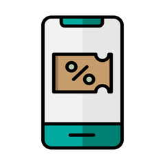Coupon flat icon. tickets, online shop, discounts. suitable for interfaces, websites, UI and mobile applications.