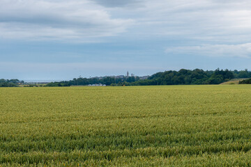 Looking over from St Andrews to Leuchars on the North East coast of Fyfe in Scotland.