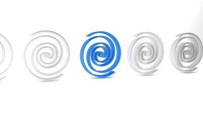 Blue Black hole icon isolated on white background. Space hole. Collapsar. Minimalism concept. 3D render illustration