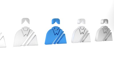 Blue Jesus Christ icon isolated on white background. Minimalism concept. 3D render illustration