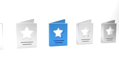 Blue Greeting card icon isolated on white background. Celebration poster template for invitation or greeting card. Minimalism concept. 3D render illustration