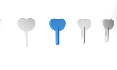 Blue Lollipop icon isolated on white background. Food, delicious symbol. Minimalism concept. 3D render illustration