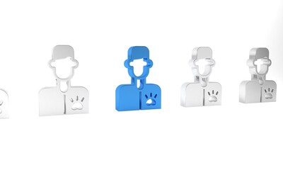 Blue Veterinarian doctor icon isolated on white background. Minimalism concept. 3D render illustration