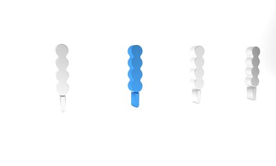 Blue Lollipop icon isolated on white background. Candy sign. Food, delicious symbol. Minimalism concept. 3D render illustration