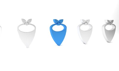 Blue Cowboy bandana icon isolated on white background. Minimalism concept. 3D render illustration