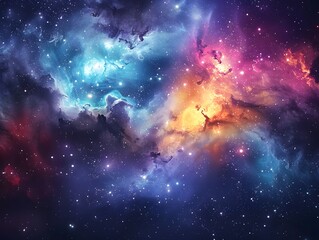 Fototapeta premium Colorful Space Galaxy Cloud Nebula. Starry night cosmos