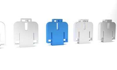 Blue Shirt kurta icon isolated on white background. Minimalism concept. 3D render illustration