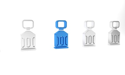 Blue Ramadan Kareem lantern icon isolated on white background. Minimalism concept. 3D render illustration