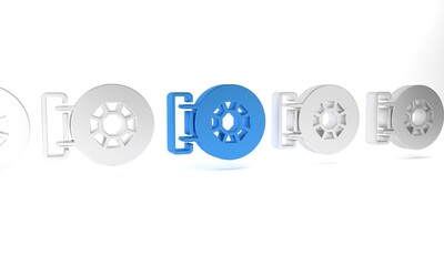 Blue Front facade building jewelry store icon isolated on white background. Minimalism concept. 3D render illustration