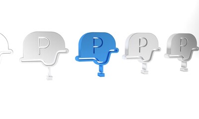 Blue War journalist correspondent icon isolated on white background. Live news. Minimalism concept. 3D render illustration