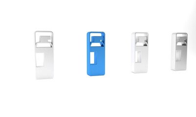 Blue Shaving gel foam icon isolated on white background. Shaving cream. Minimalism concept. 3D render illustration