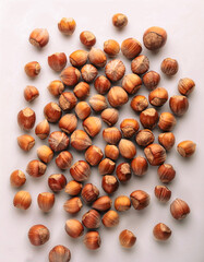 Hazelnuts isolated on white background