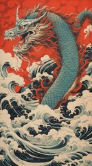 Obraz premium Chinese dragon nature art representation.